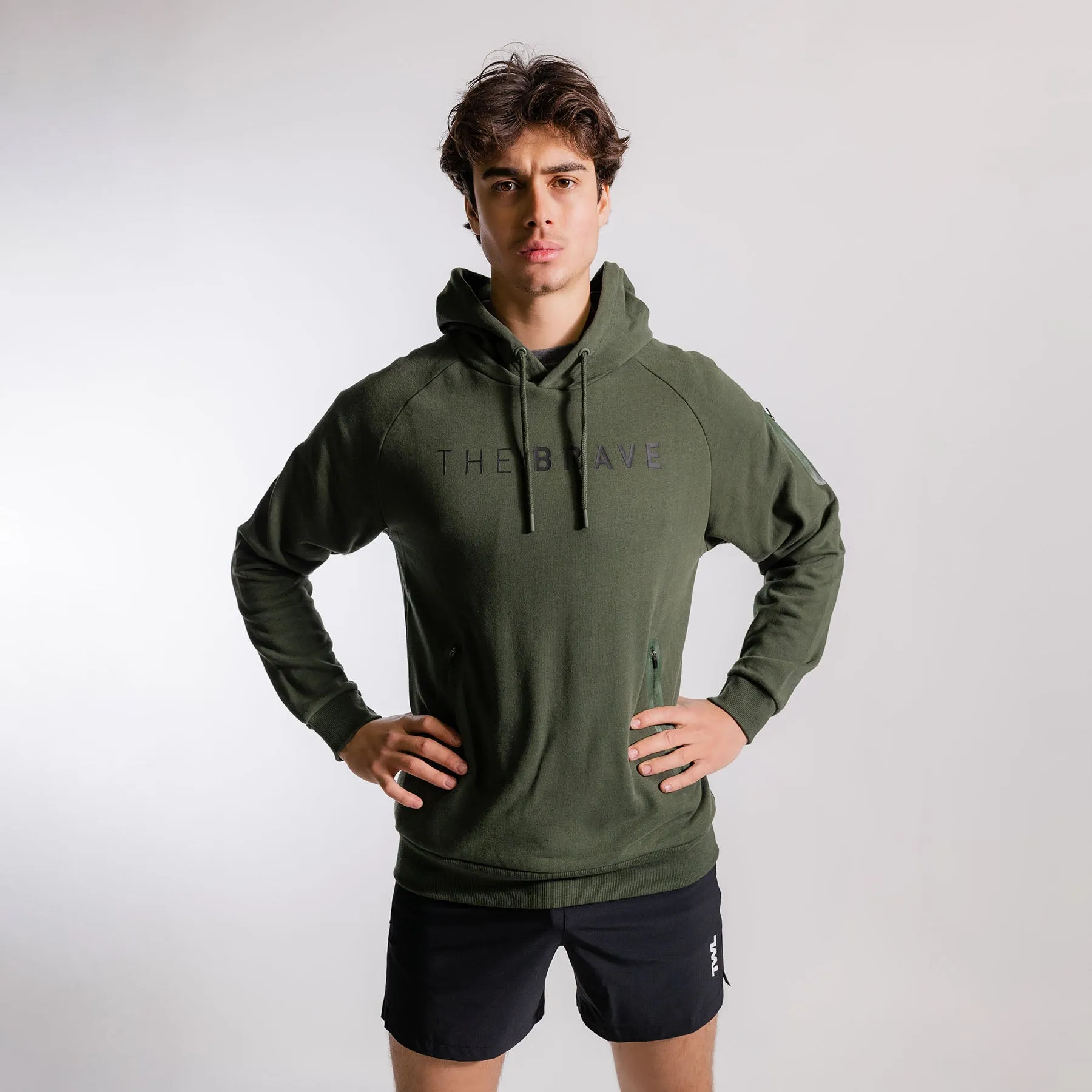 THE BRAVE - MEN'S SIGNATURE OVERHEAD HOODIE 2.0 - DARK OLIVE