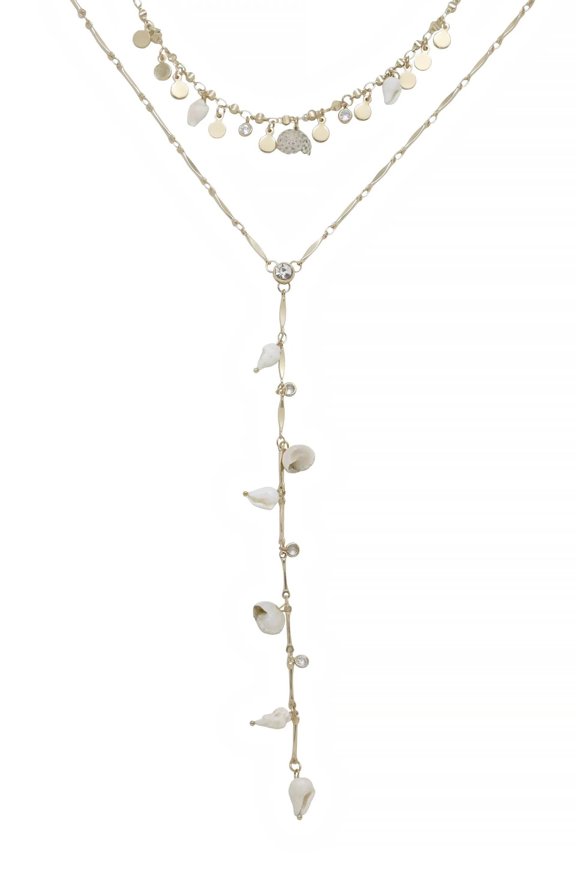 The Deep End Shell Layered Necklace Set