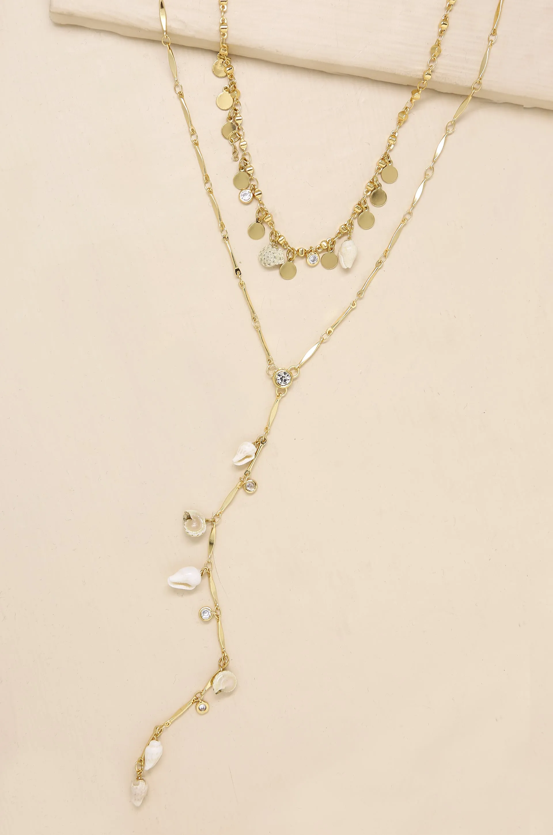 The Deep End Shell Layered Necklace Set