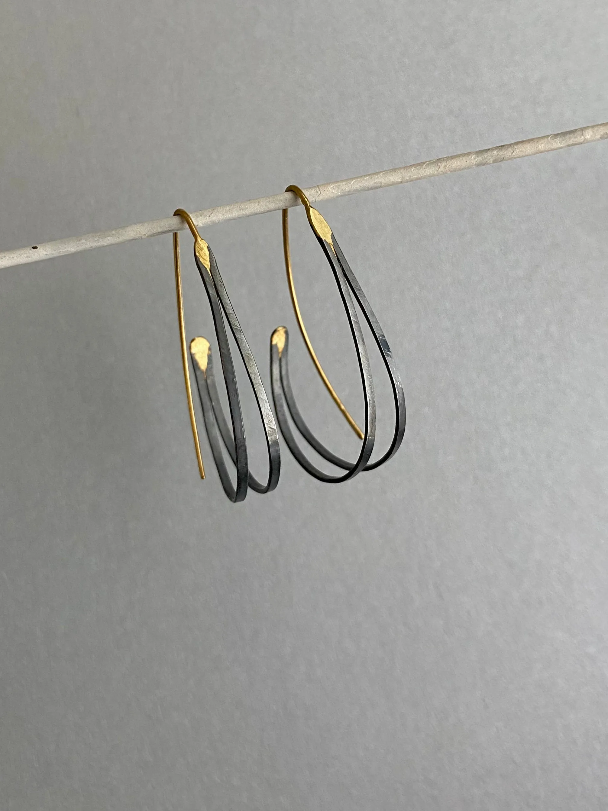 The Medium DFH, Oxidized Silver & 18k Gold
