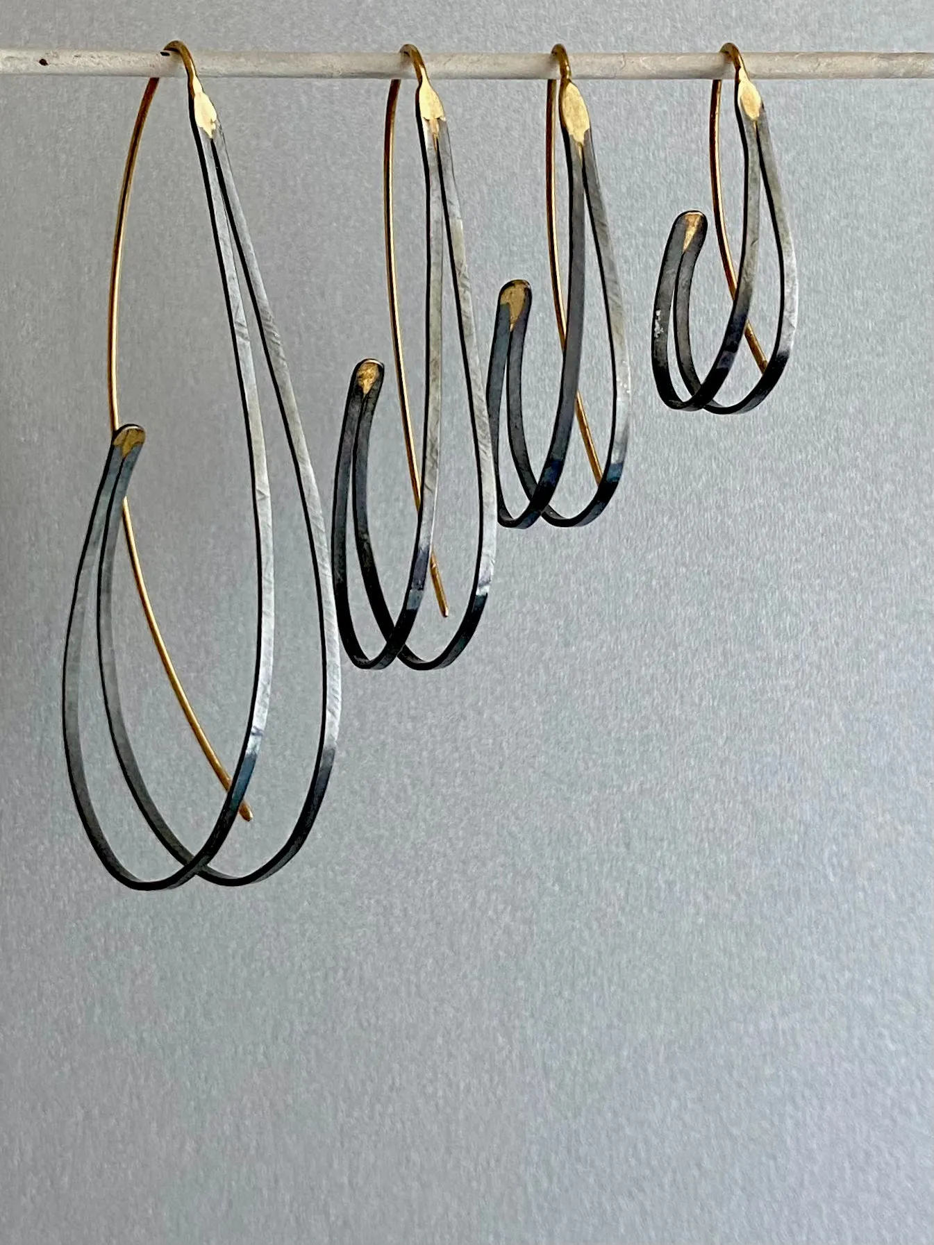 The Medium DFH, Oxidized Silver & 18k Gold