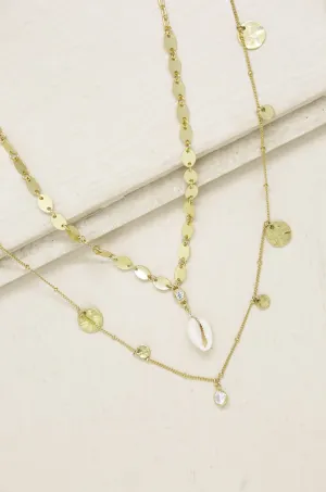 The Pier Layered Shell 18k Gold Plated Necklace