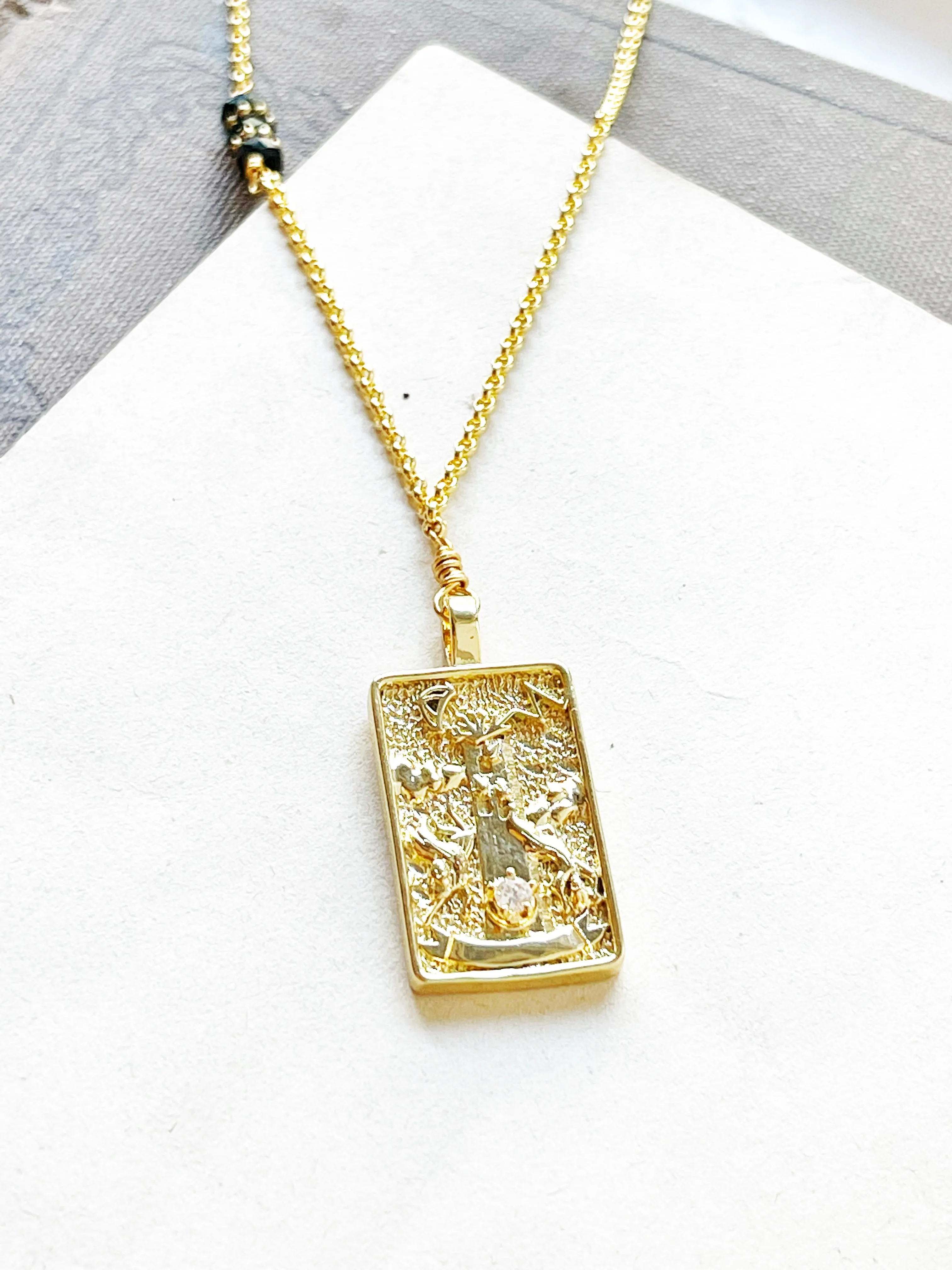The Tower Tarot Card Necklace