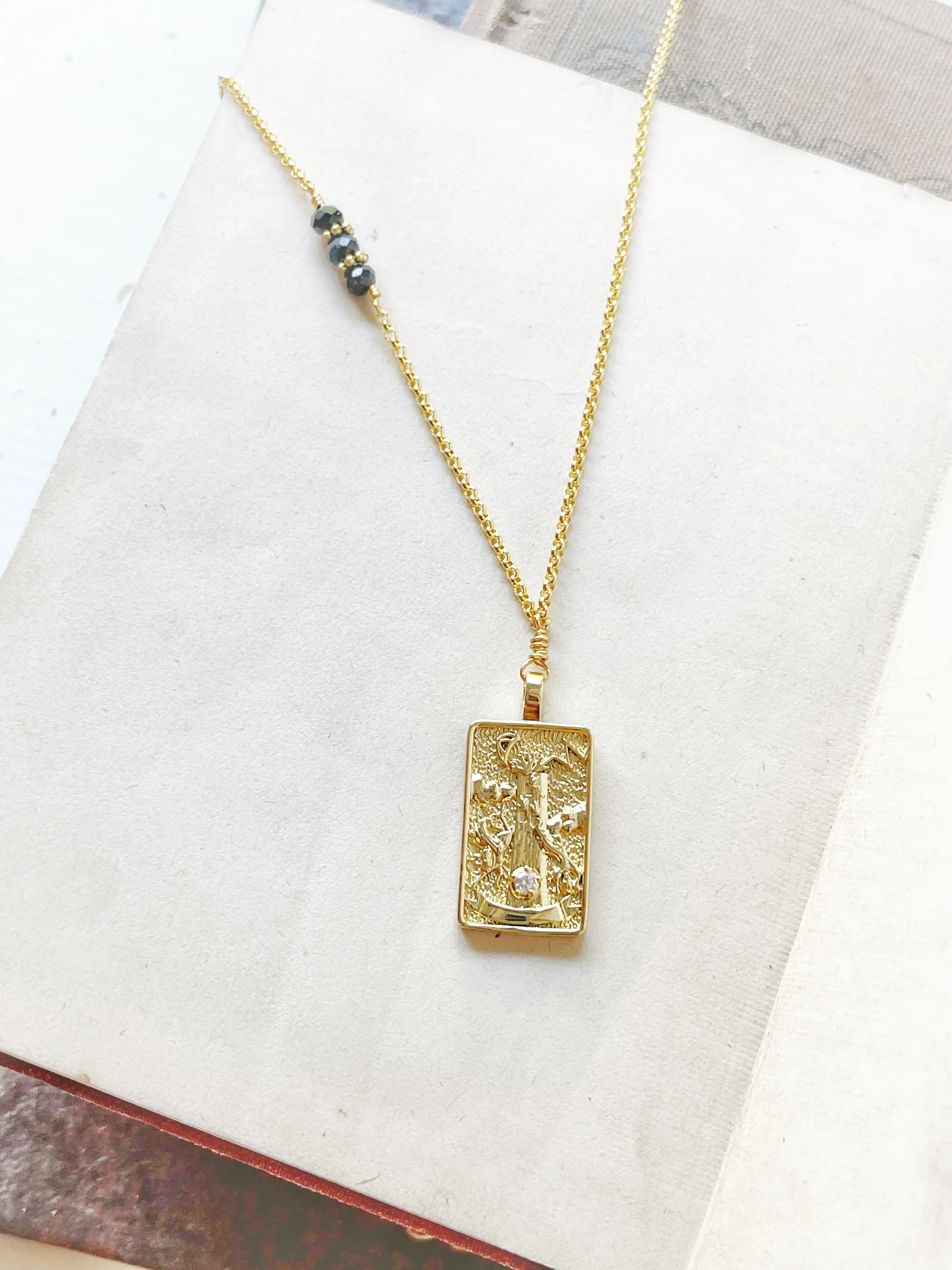 The Tower Tarot Card Necklace