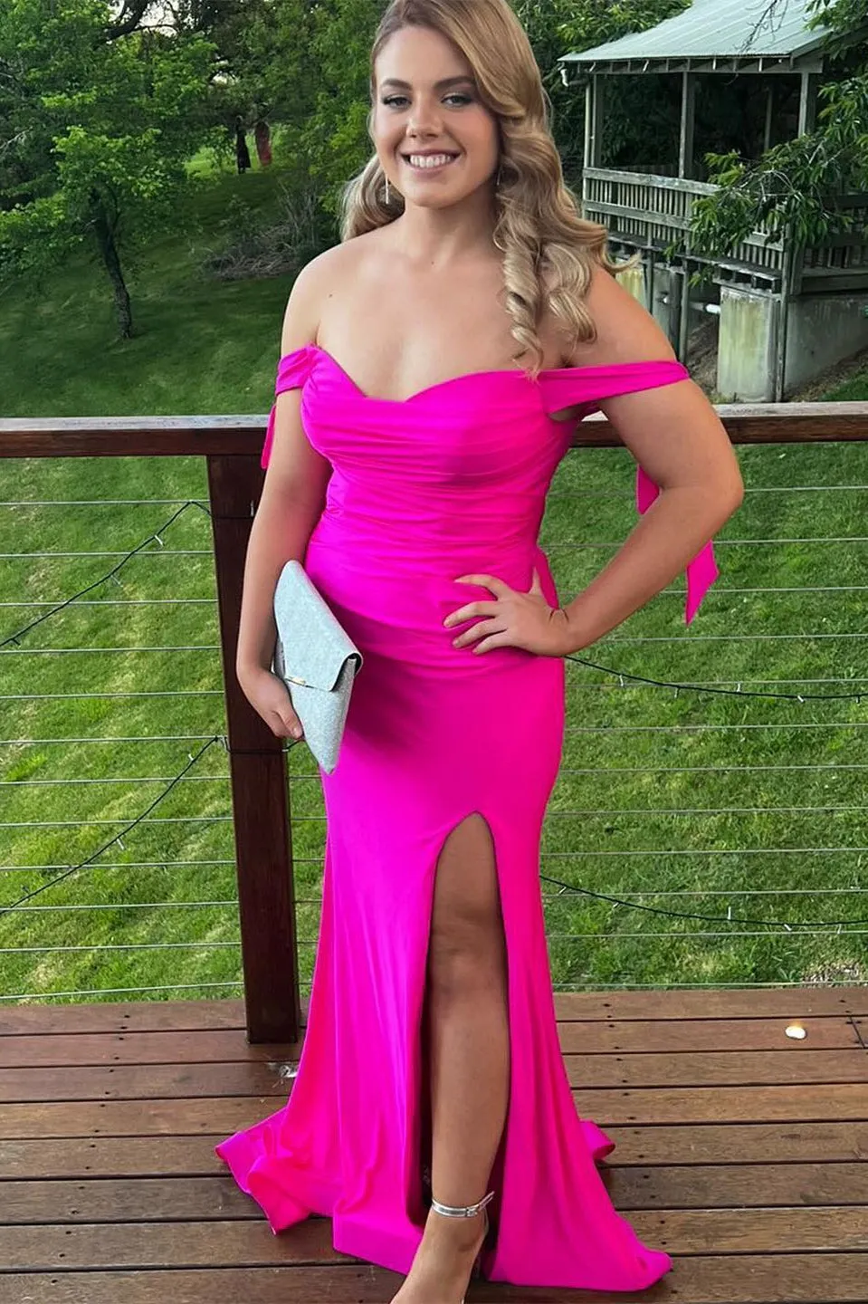 Tie Shoulders Pleated Green Mermaid Long Formal Dress
