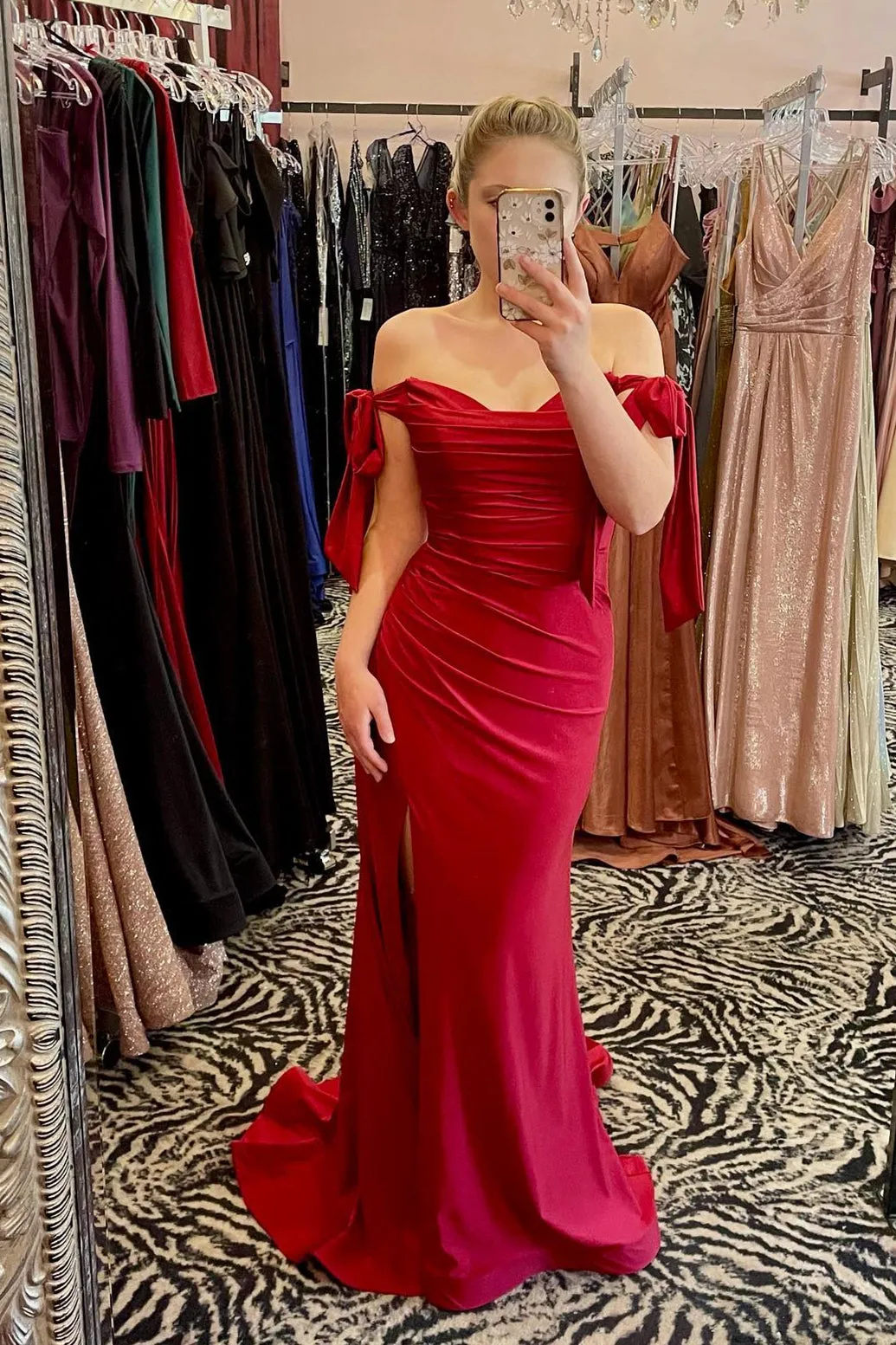 Tie Shoulders Pleated Green Mermaid Long Formal Dress