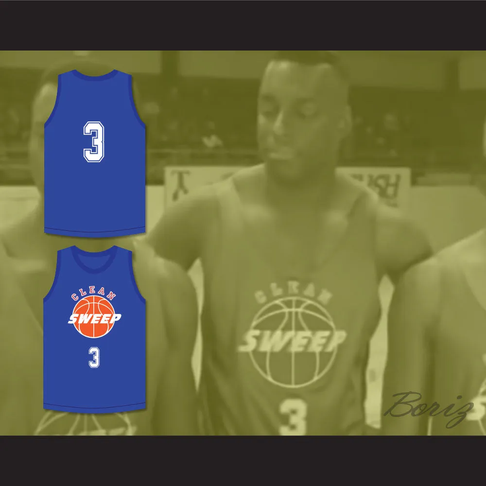 Tommy T. 3 Clean Sweep Blue Basketball Jersey Slam Dunk Ernest