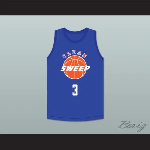 Tommy T. 3 Clean Sweep Blue Basketball Jersey Slam Dunk Ernest