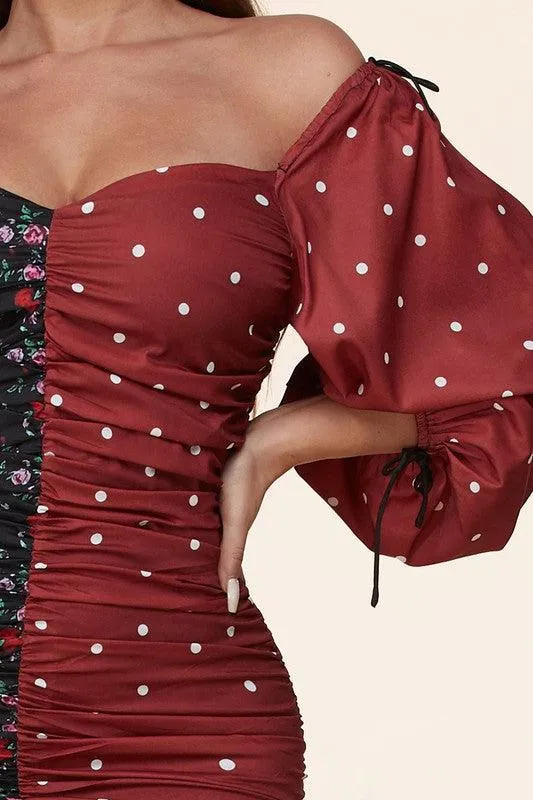 Two print mini dress