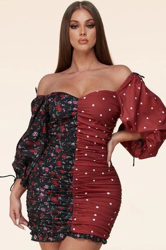 Two print mini dress