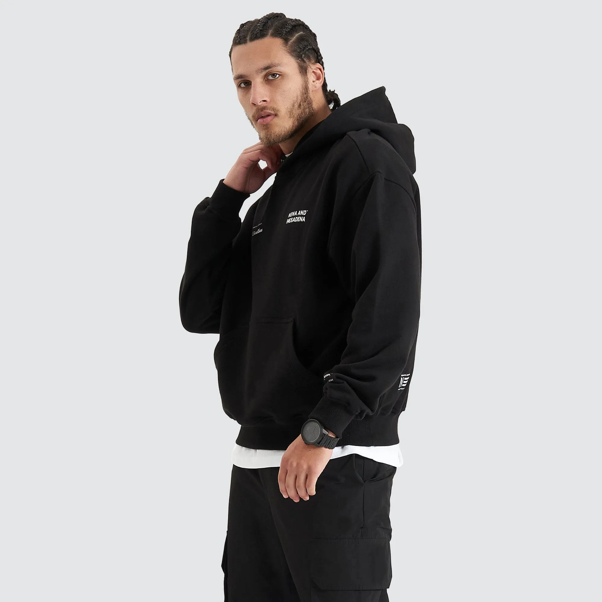 Umpire Heavy Box Fit Hooded Sweater Jet Black