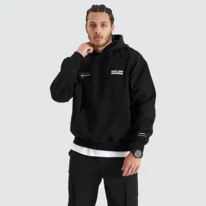 Umpire Heavy Box Fit Hooded Sweater Jet Black