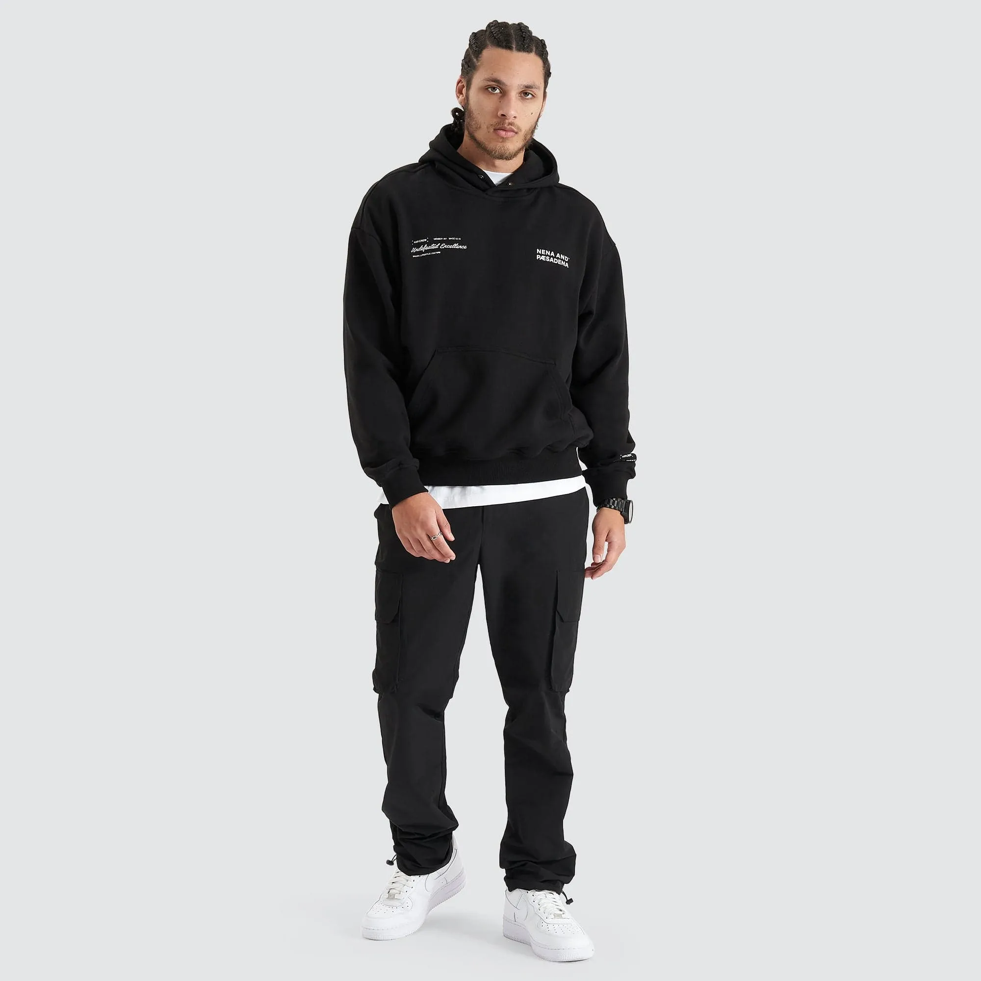 Umpire Heavy Box Fit Hooded Sweater Jet Black