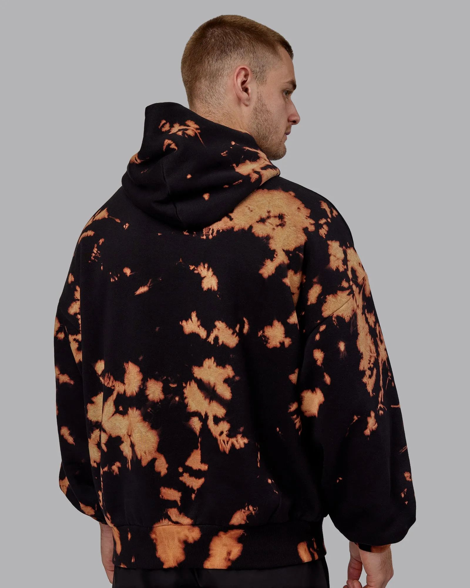 Unisex 1% Better Hoodie Oversize - Black-Bleach Tie Dye
