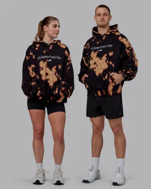 Unisex 1% Better Hoodie Oversize - Black-Bleach Tie Dye