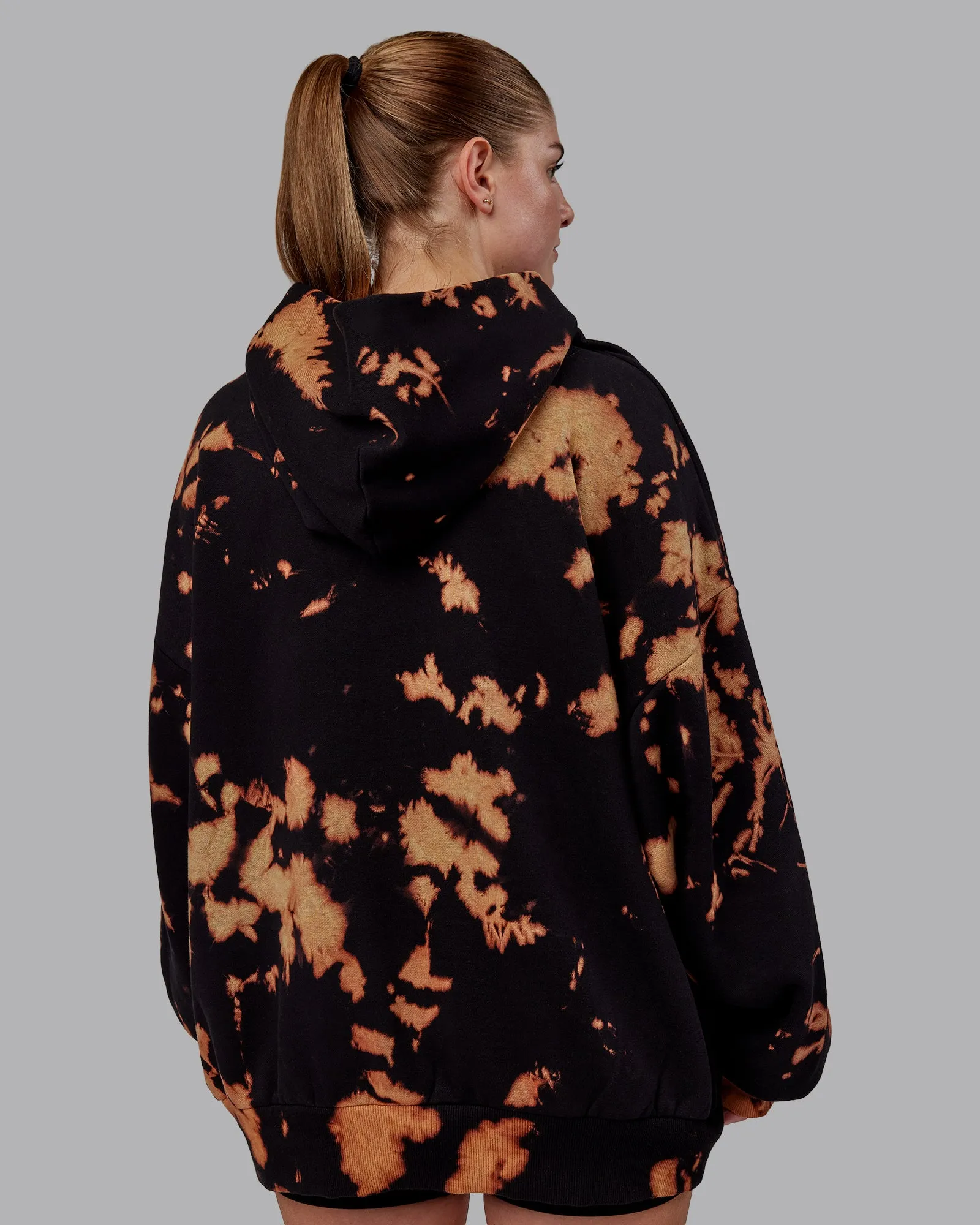 Unisex 1% Better Hoodie Oversize - Black-Bleach Tie Dye