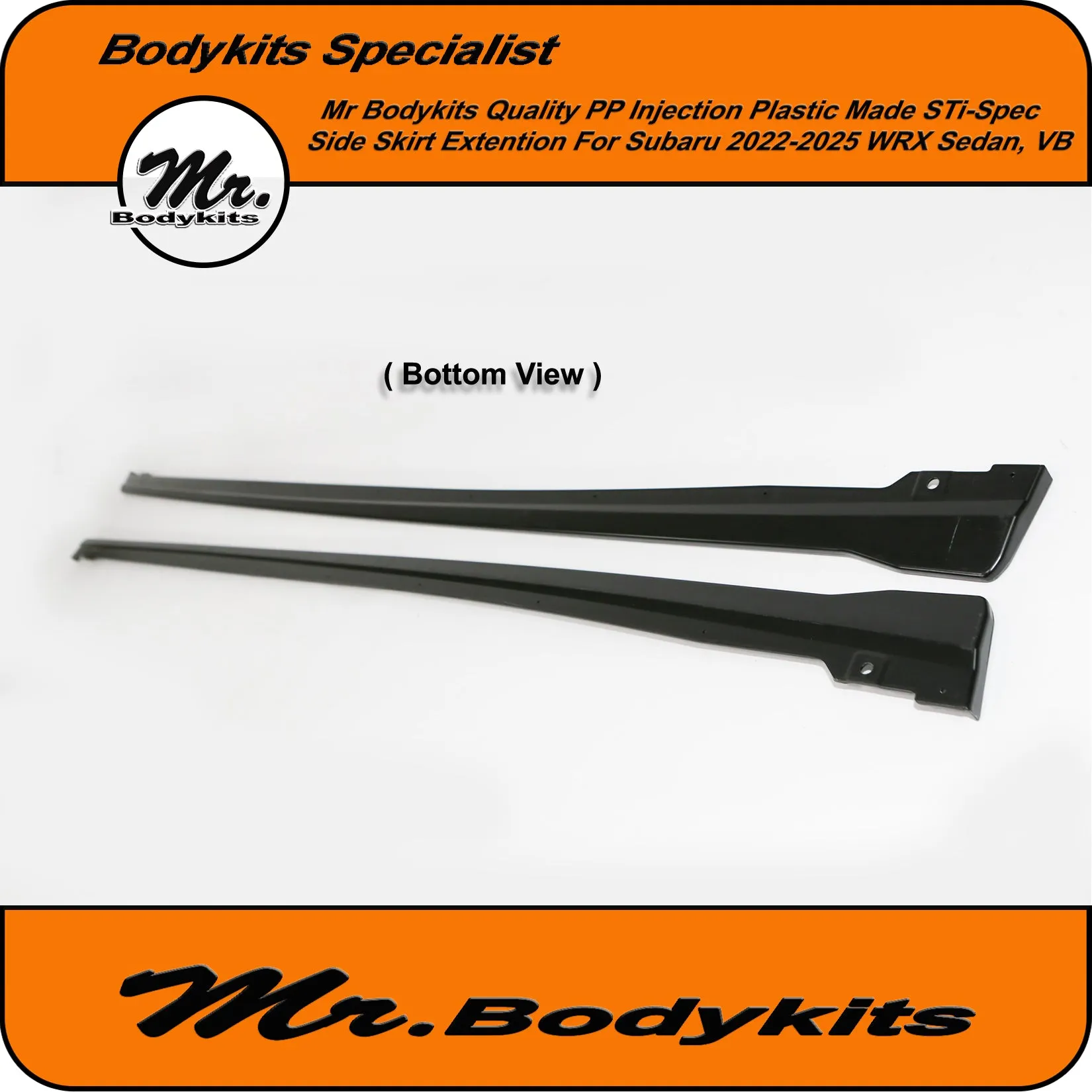 VB Subaru WRX 2022-2024 D-Spec Side Skirt Extensions, Quality Plastic made, Mr Bodykits