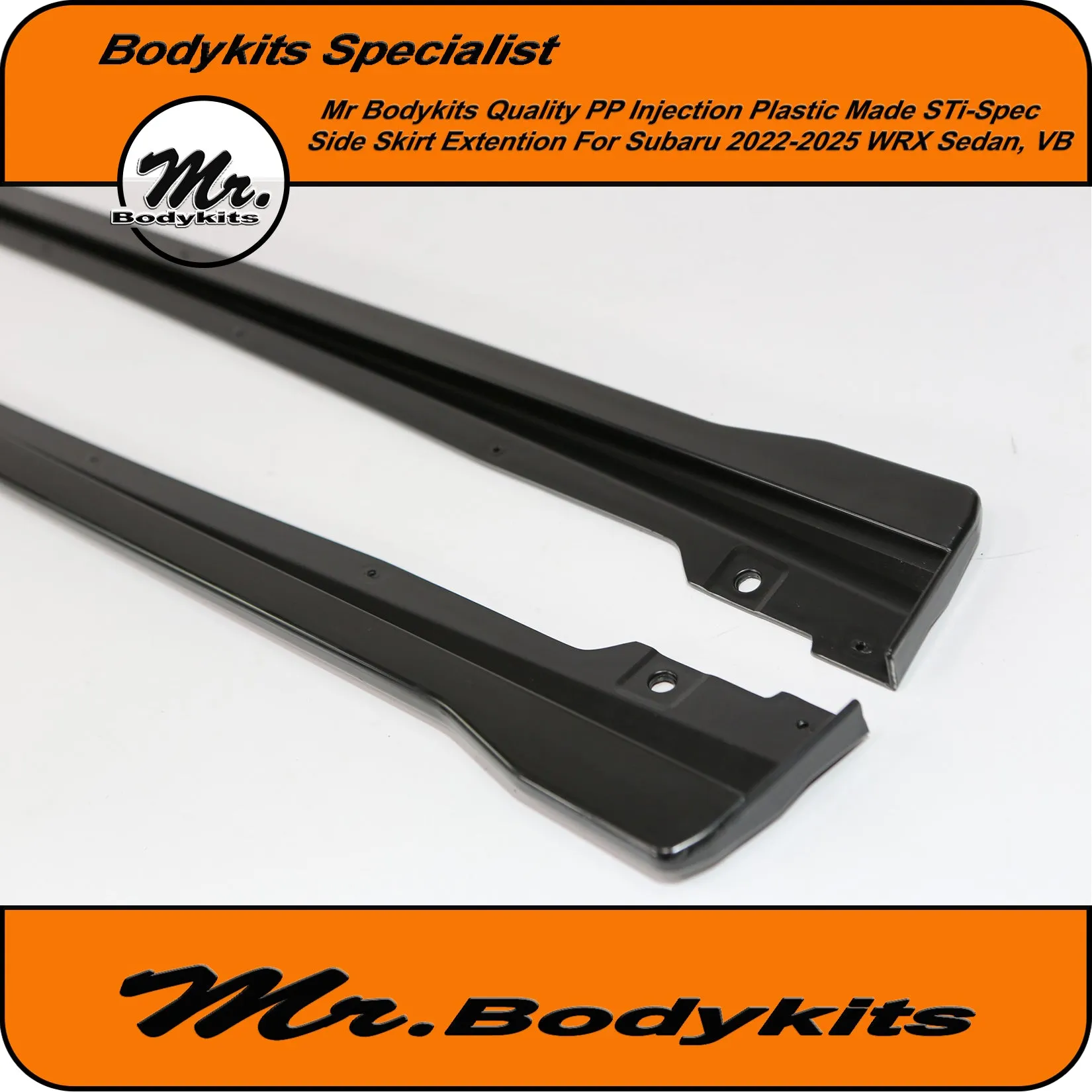 VB Subaru WRX 2022-2024 D-Spec Side Skirt Extensions, Quality Plastic made, Mr Bodykits