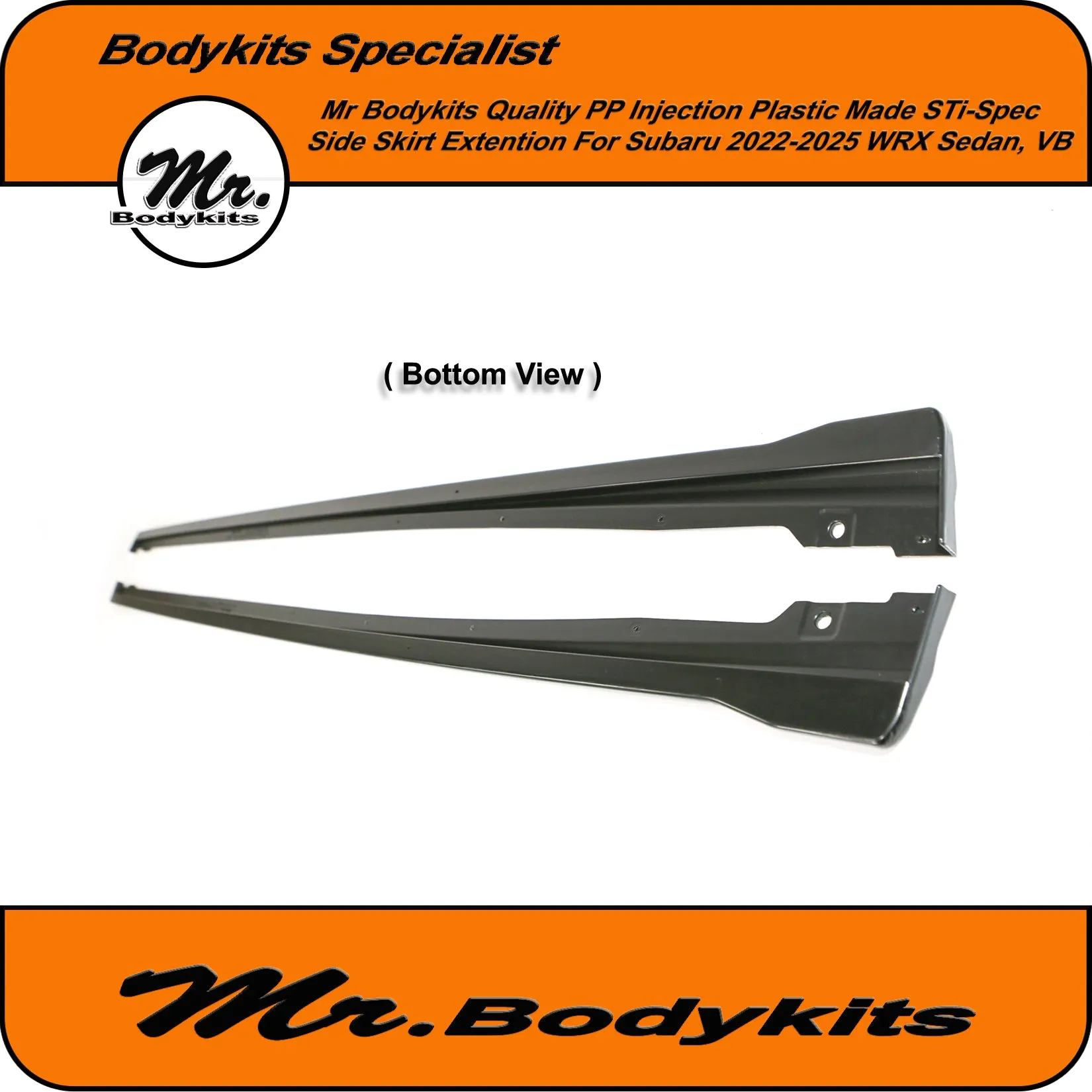 VB Subaru WRX 2022-2024 D-Spec Side Skirt Extensions, Quality Plastic made, Mr Bodykits