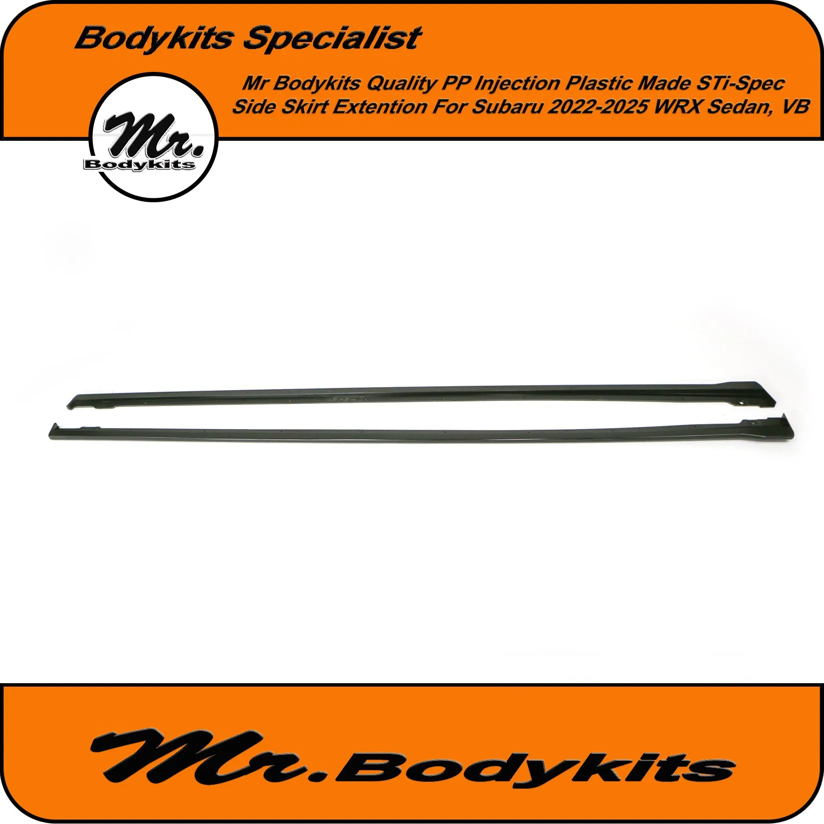 VB Subaru WRX 2022-2024 D-Spec Side Skirt Extensions, Quality Plastic made, Mr Bodykits
