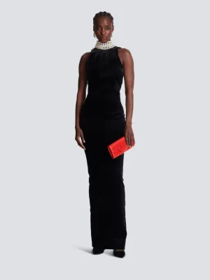 Velvet Halterneck Maxi Dress
