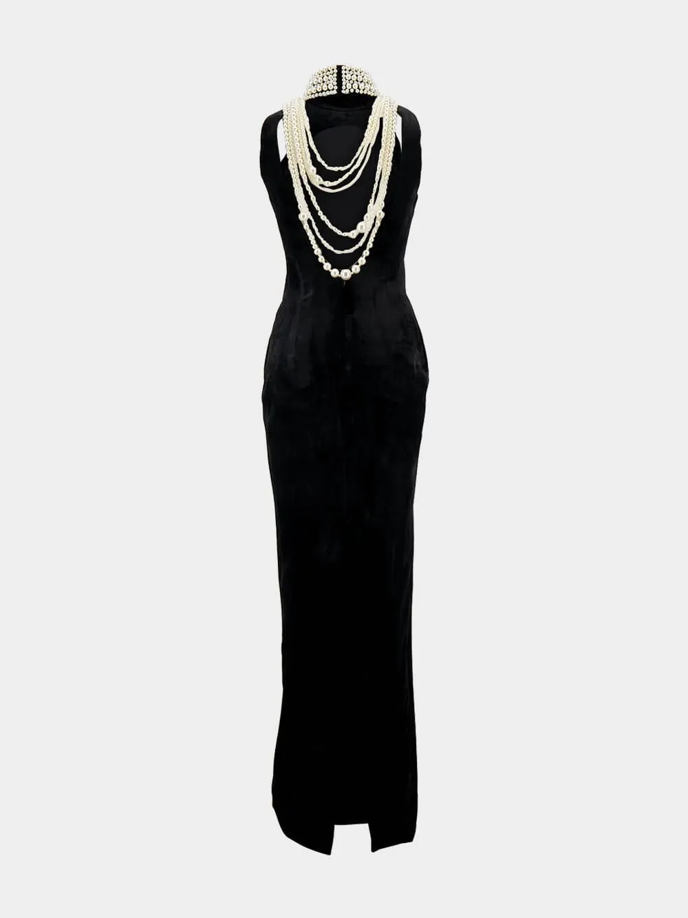 Velvet Halterneck Maxi Dress