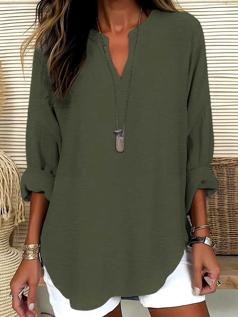 Vianca | Classic Long Sleeve V-Neck Top
