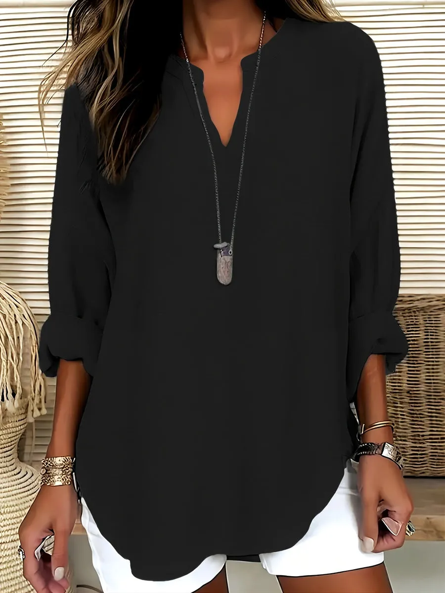 Vianca | Classic Long Sleeve V-Neck Top