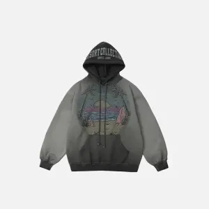 Vintage Beach Y2K Oversized Hoodie for Ultimate Streetwear Style