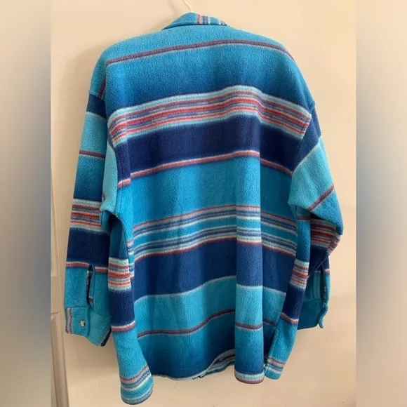 VTG OutBrook size L Oversized Fleece Full Zip Shirt Jacket vintage boho