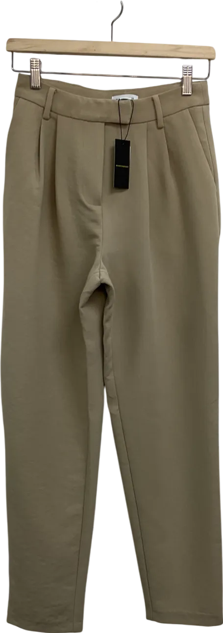 Warehouse Beige Tailored Tapered Trouser UK 6