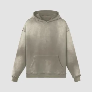 Washed Beige Sweatshirt x Drop Shoulder Hoodie