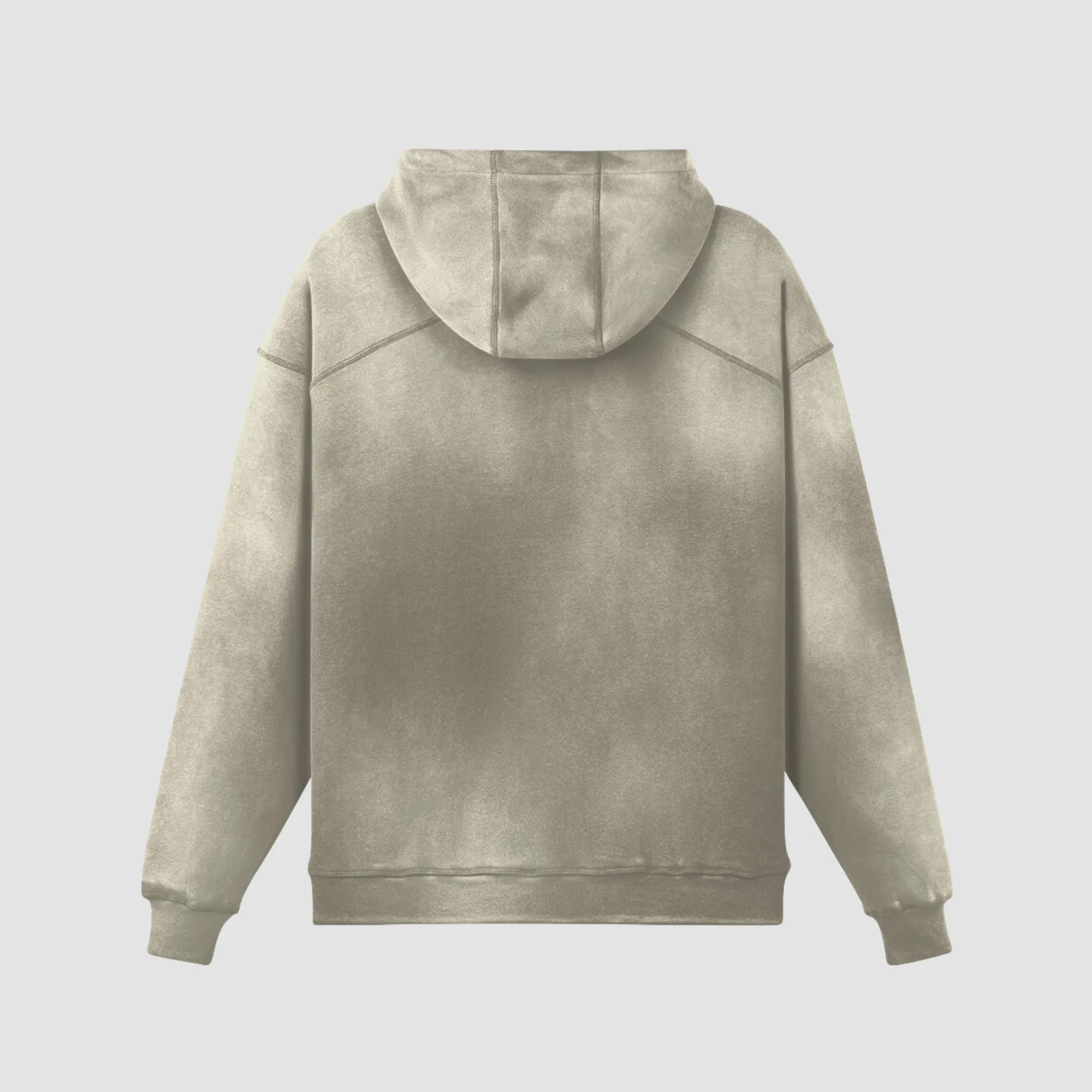 Washed Beige Sweatshirt x Drop Shoulder Hoodie