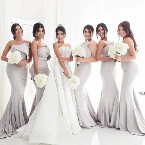 wedding guest dresses 2020 silver mermaid bridesmaid dresses long 2021 vestido de novia