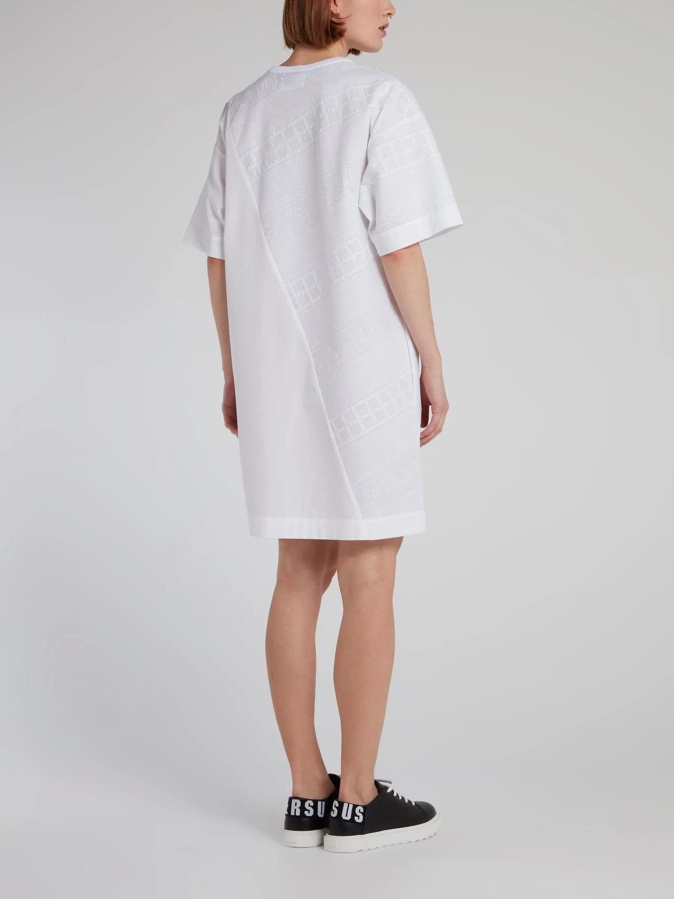 White Logo Panel T-Shirt Dress