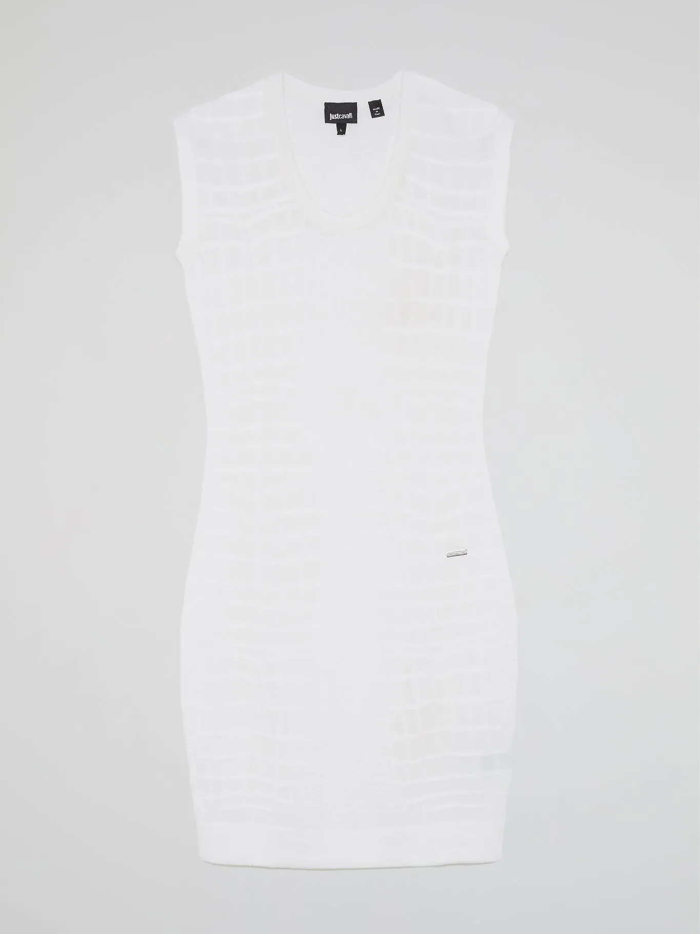 White Reptilian Sleeveless Dress
