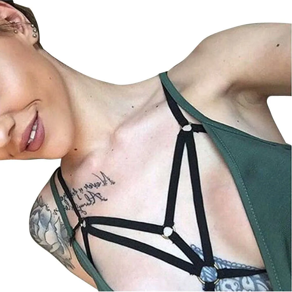 Women Harness Cage Bra Exotic Apparel Gothic Harajuku Lingerie Cosplay Bondage Harness Prom Dresses Harness Bra