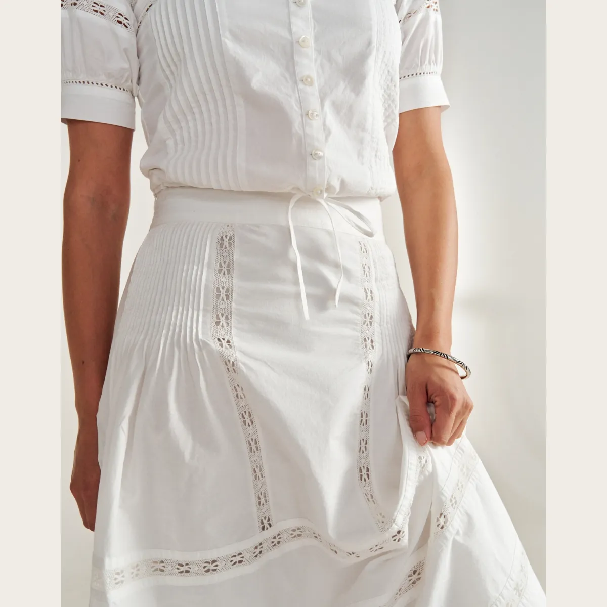 Women's Cotton Poplin Midi Skirt