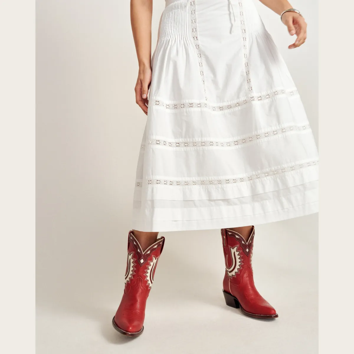 Women's Cotton Poplin Midi Skirt