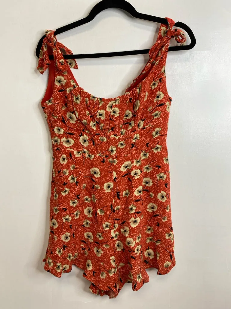 Womens Size Med Misses Orange Olivaceous Romper