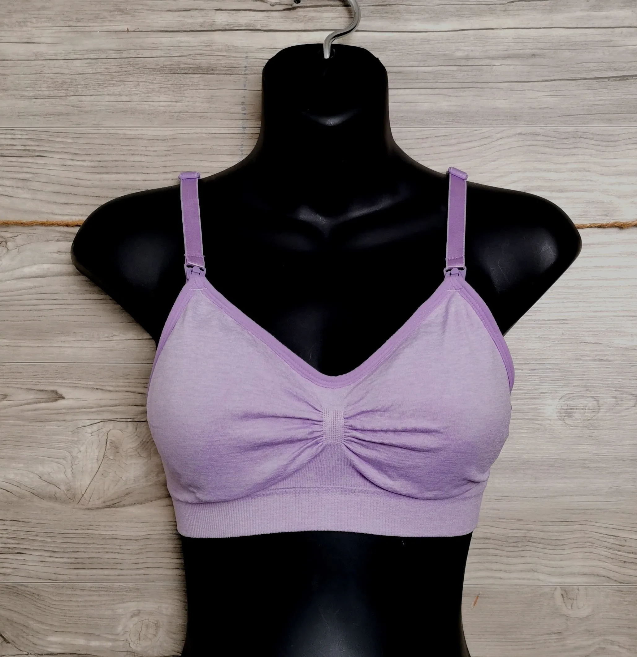 WOMENS SIZE MEDIUM - Wireless Nursing Bra, Lilac Purple EUC B1