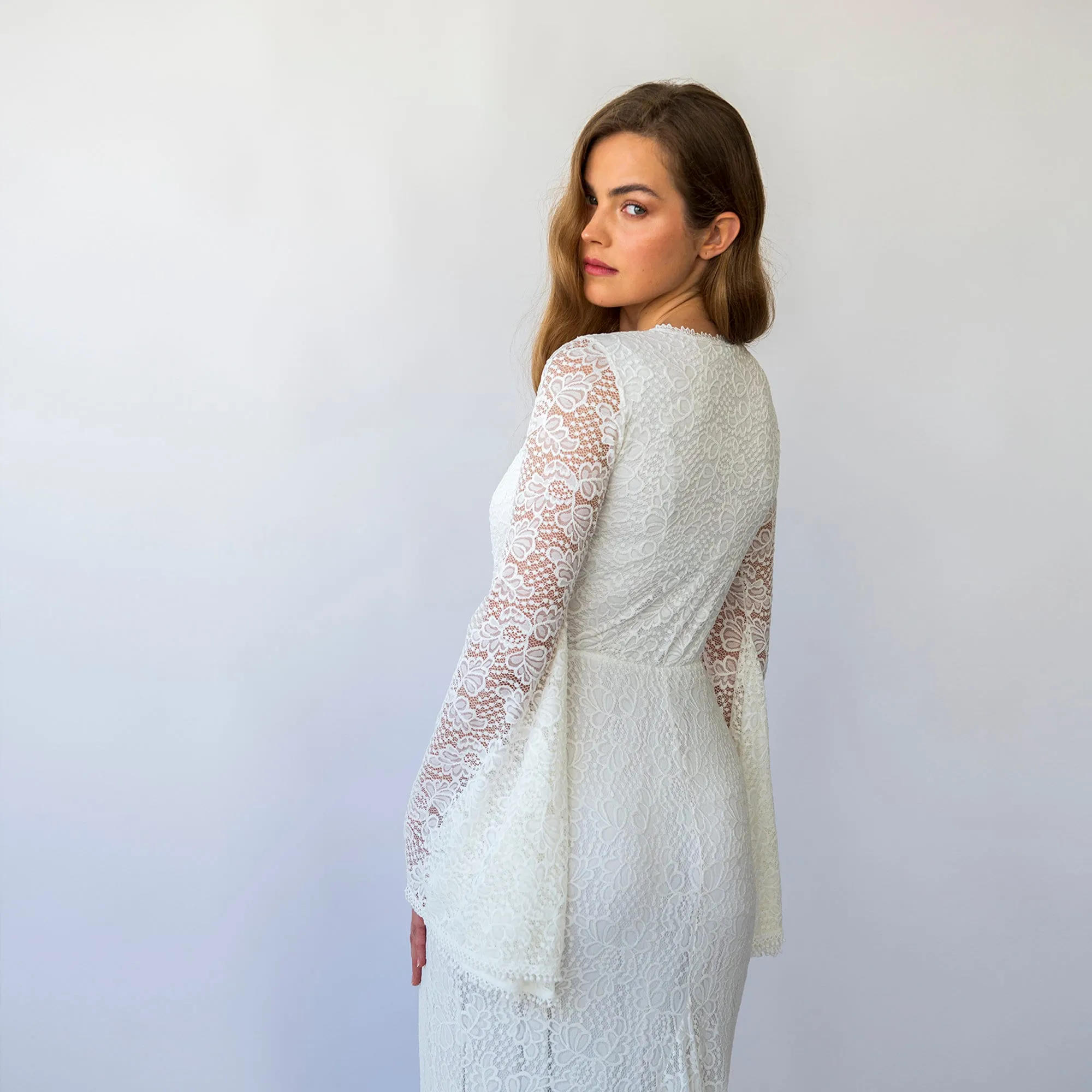 Wrap Neckline Wedding Dress #1470