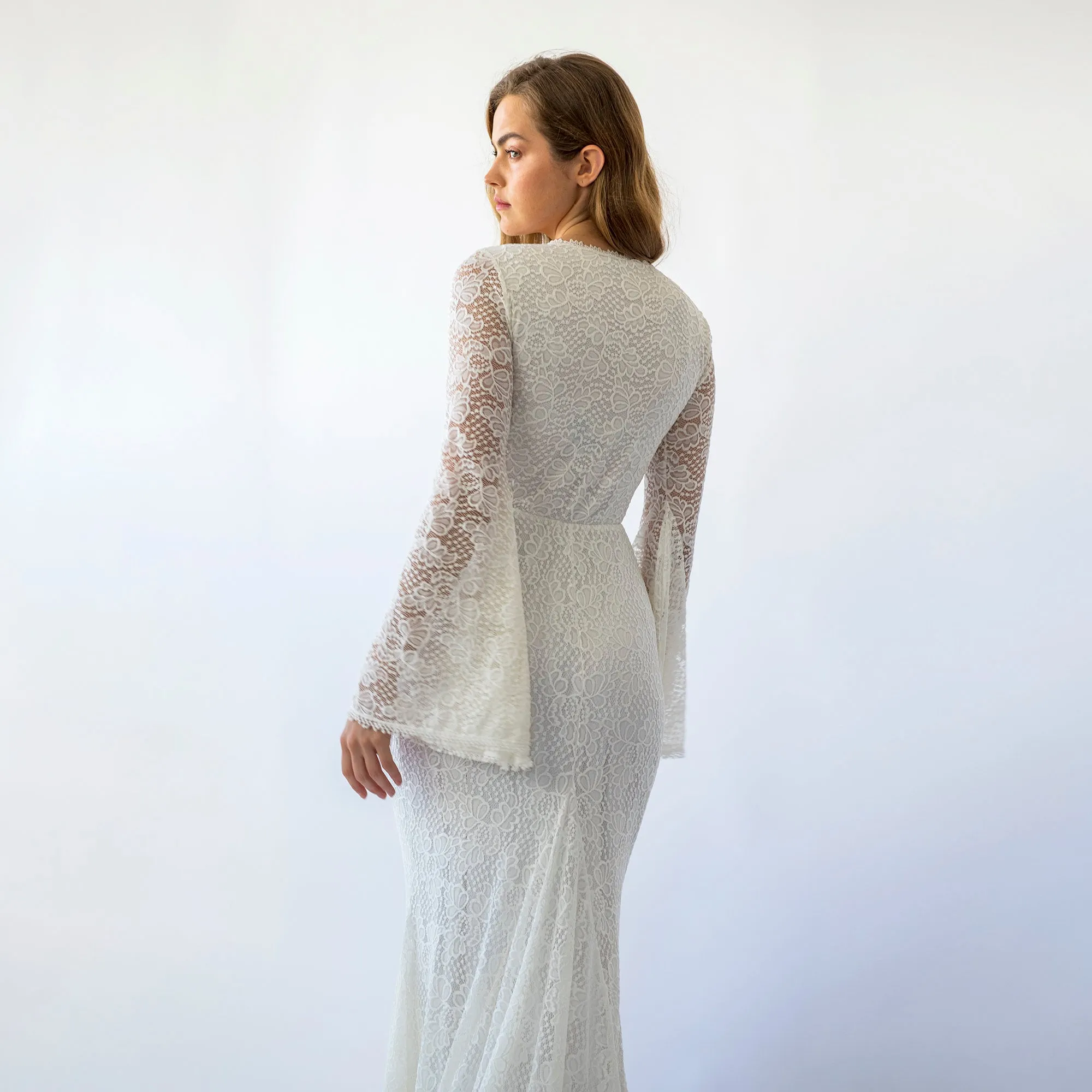 Wrap Neckline Wedding Dress #1470