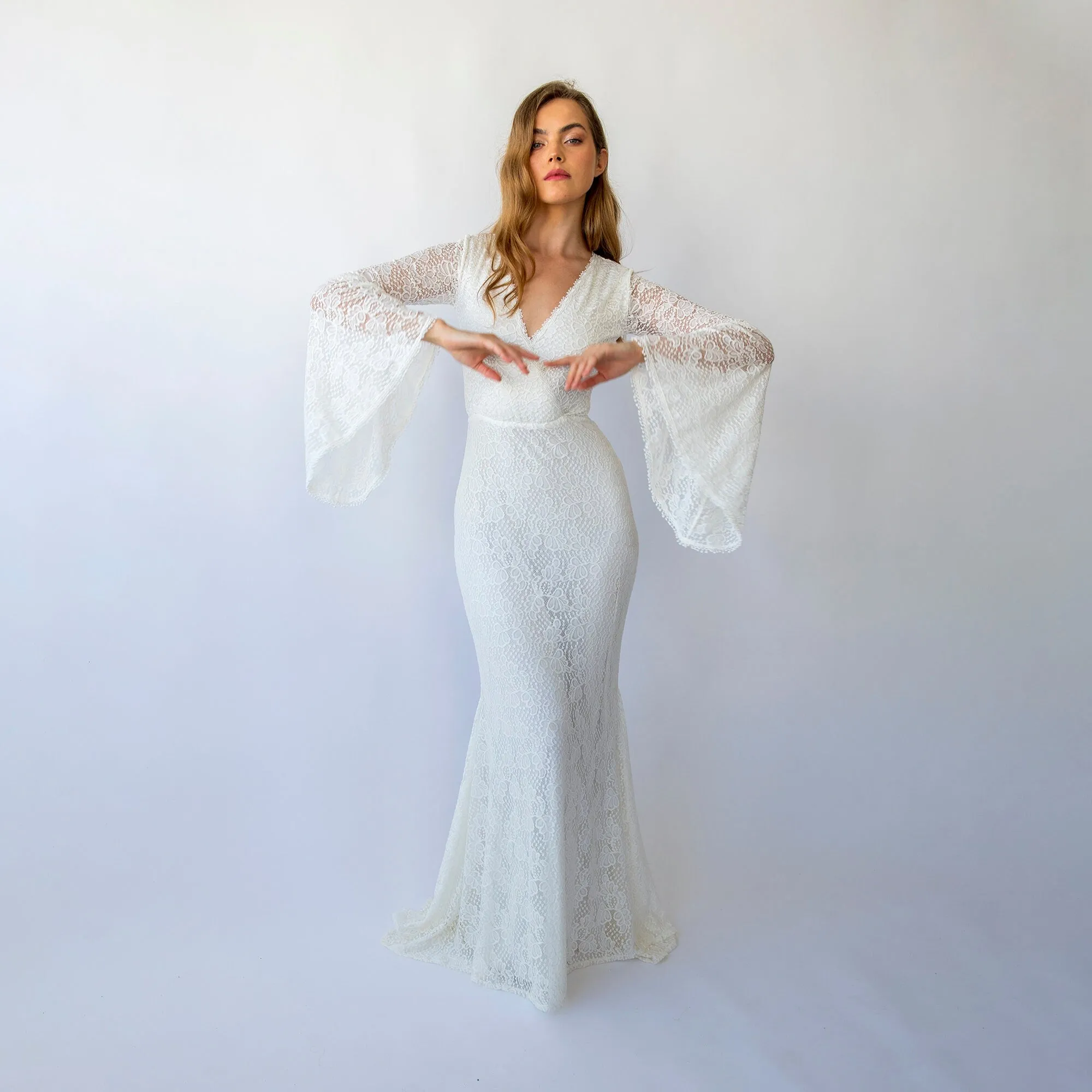 Wrap Neckline Wedding Dress #1470