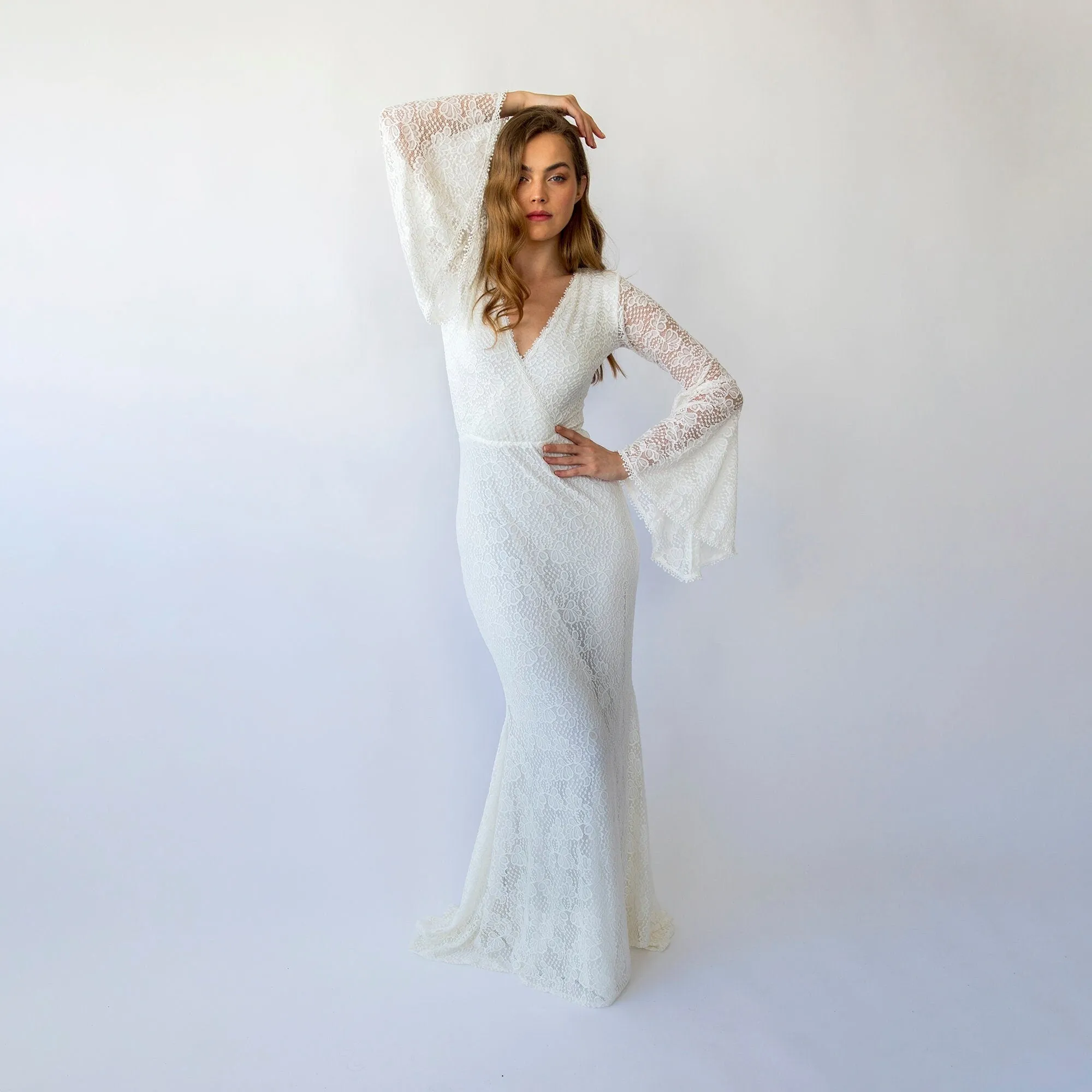 Wrap Neckline Wedding Dress #1470