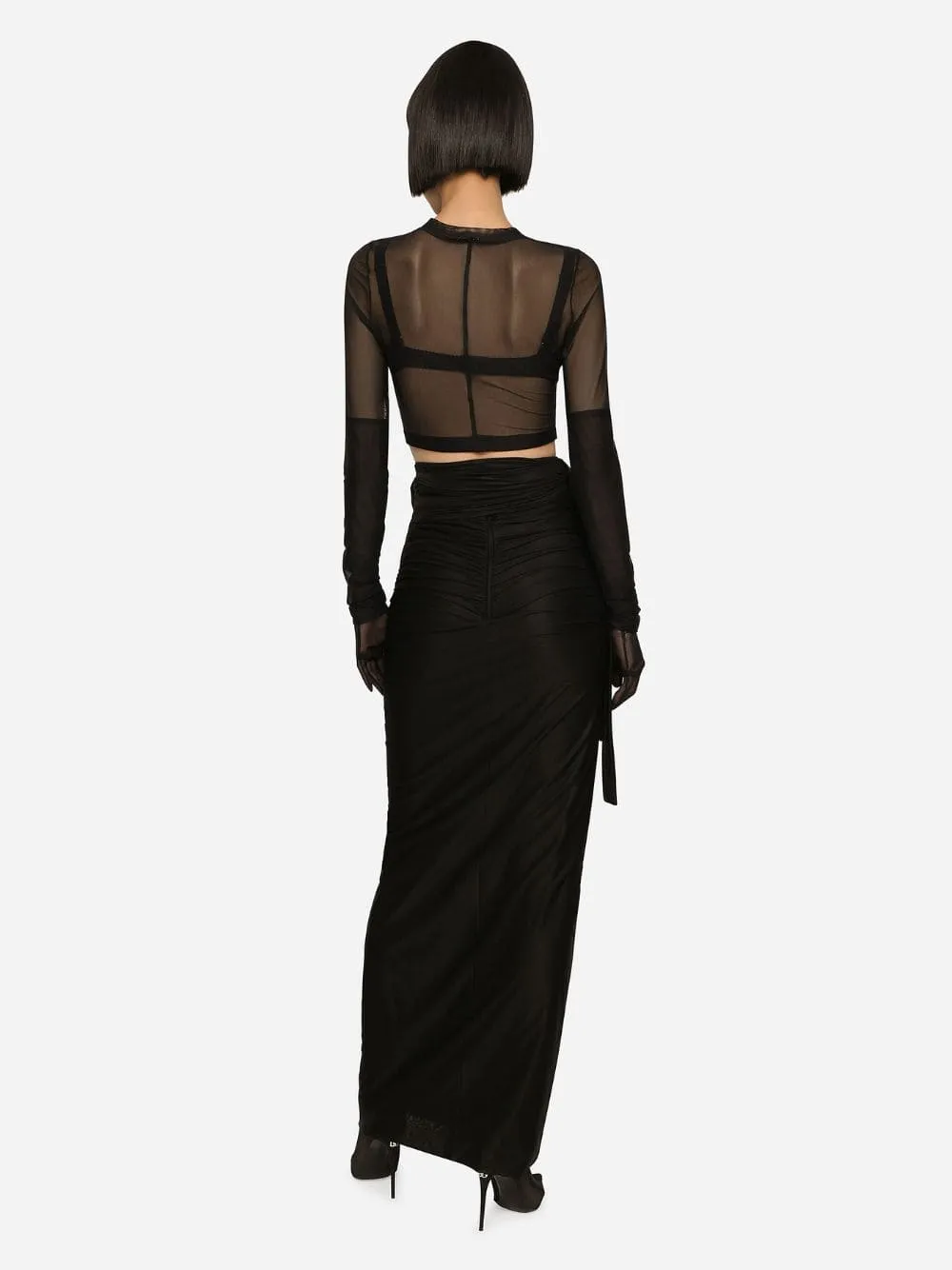 X KIM Belted Jersey Skirt