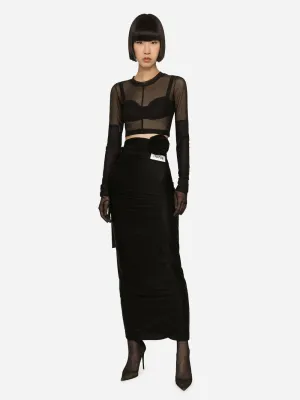 X KIM Belted Jersey Skirt