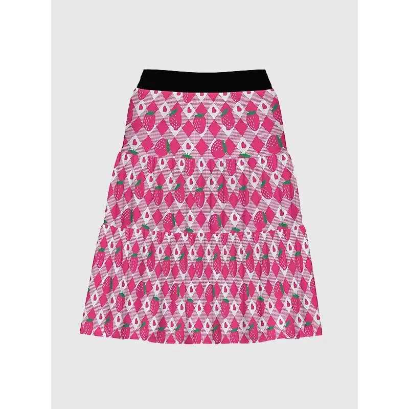 Y2K Women’s Skirt with Tiered Ruffle Hem in Soft Polyester