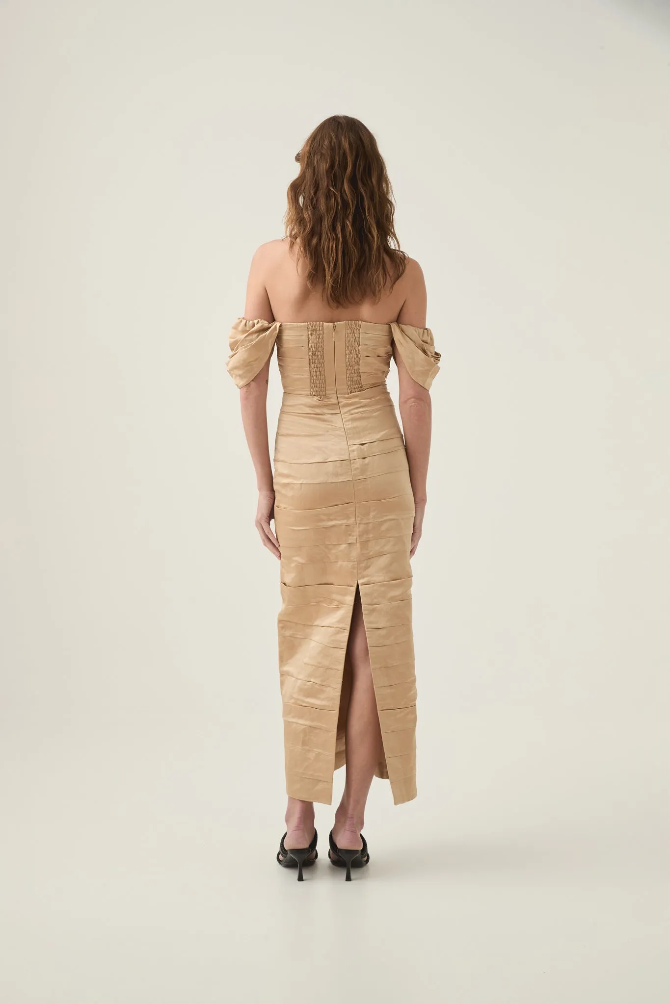 Zara Gathered Maxi Dress