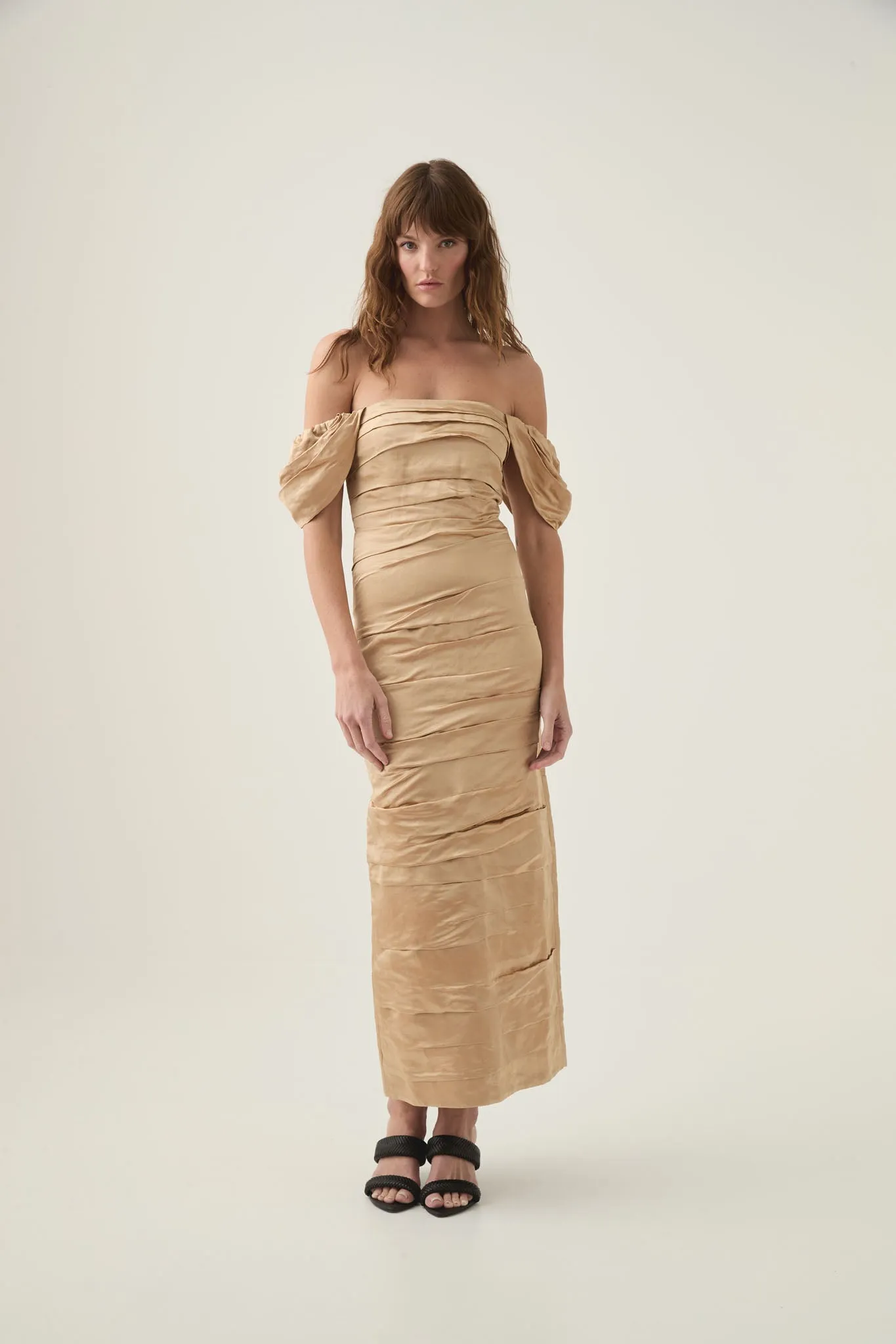 Zara Gathered Maxi Dress
